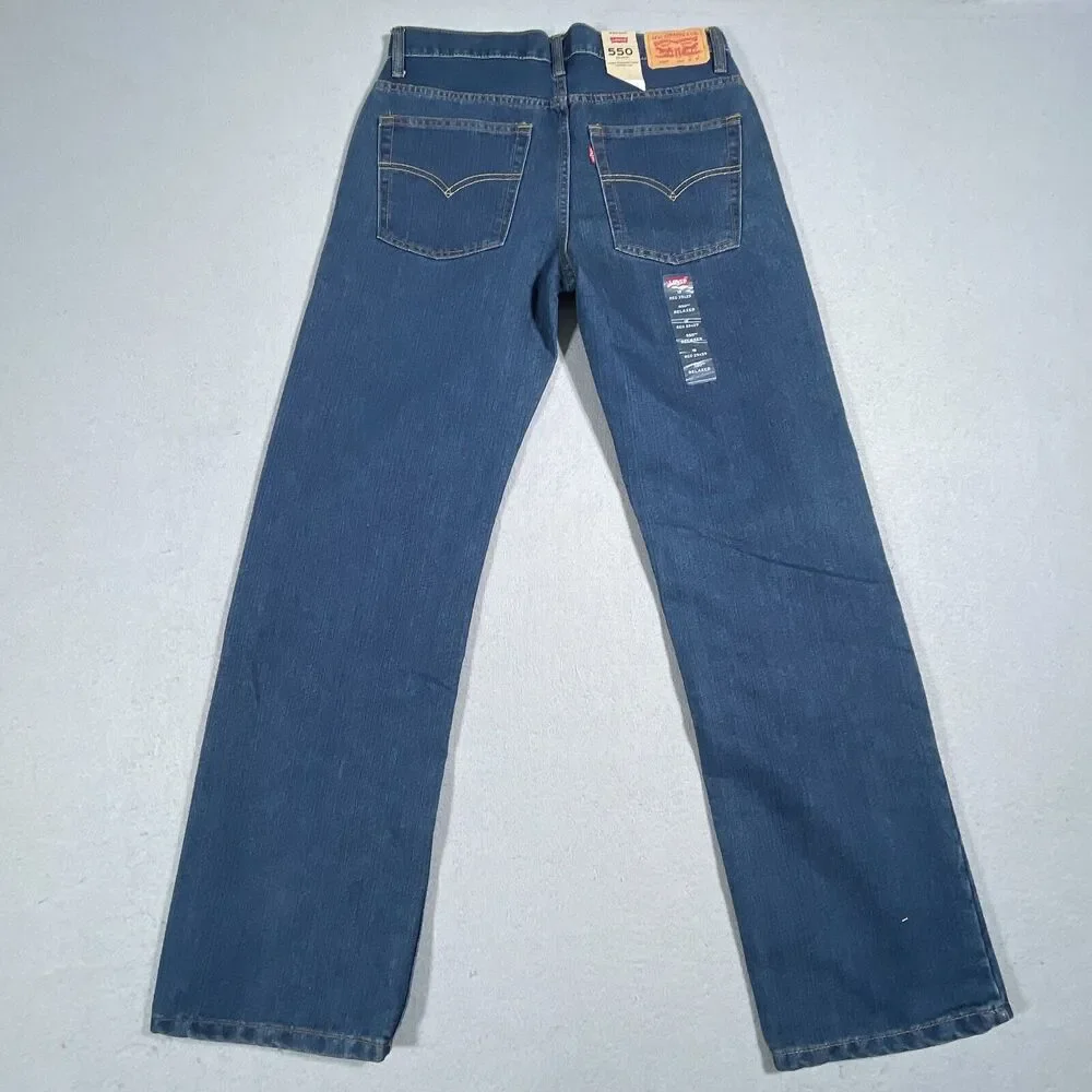 Levi 550 Relaxed Fit Jeans Youth 29x29 Tapered‎ Leg Blue Casual Workwear NWT